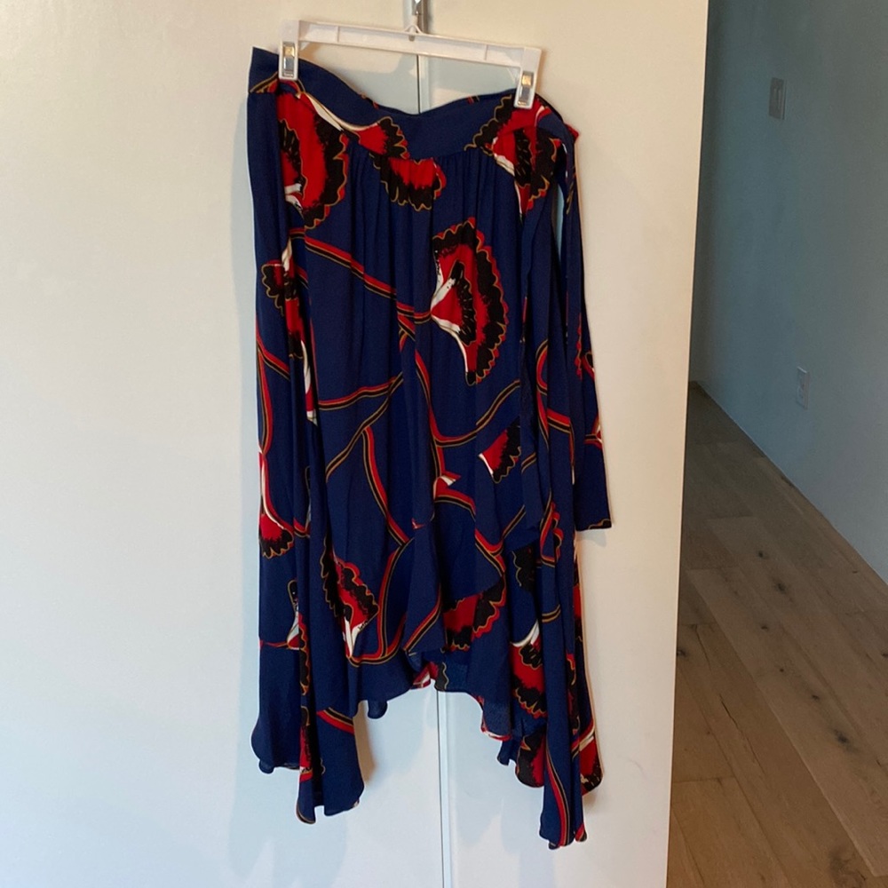 Navy black red wrap skirt size 2.